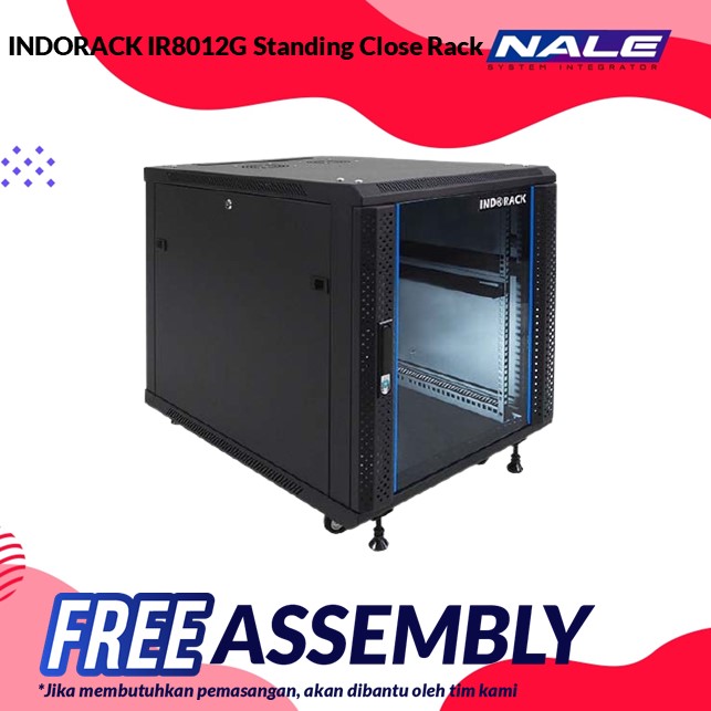 IR8012G-1 INDORACK IR8012G Standing Close Rack 12U 800mm Depth Glass Door - Gambar 1