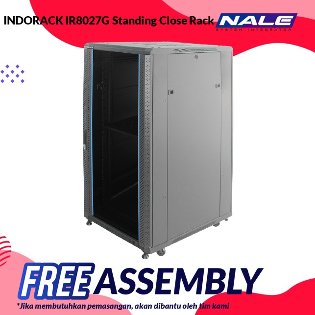 IR8027G-1 INDORACK IR8027G Standing Close Rack 27U 800mm Depth Glass Door - Gambar 1