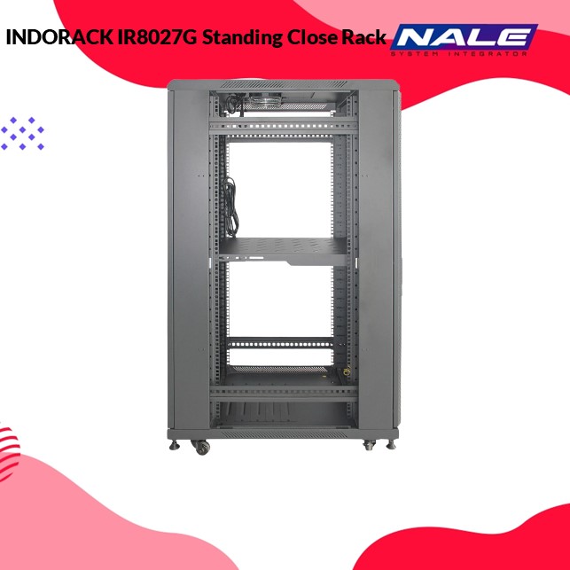 IR8027G-2 INDORACK IR8027G Standing Close Rack 27U 800mm Depth Glass Door - Gambar 2