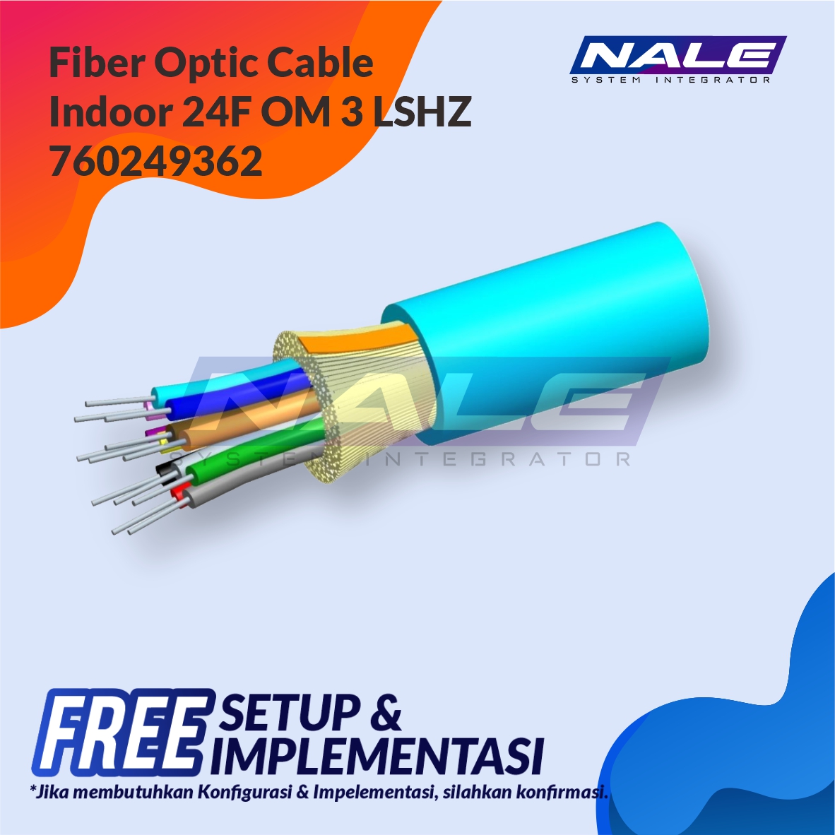 SLOTNE - Fiber Optic Cable Indoor 24F OM3 LSZH 760249362 - 01 Fiber Optic Cable, Indoor, 24F, OM3, LSZH (760249362) - Gambar 1