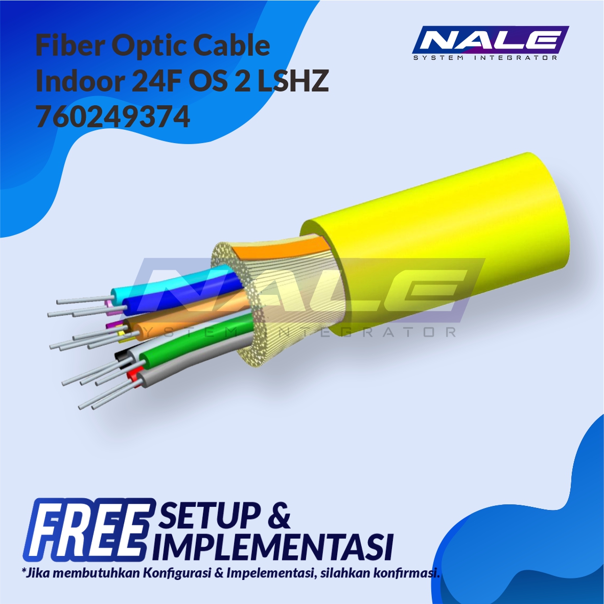SLOTNE - Fiber Optic Cable Indoor 24F OS2 LSZH 760249374 - 01 Fiber Optic Cable, Indoor, 24F, OS2, LSZH (760249374) - Gambar 1