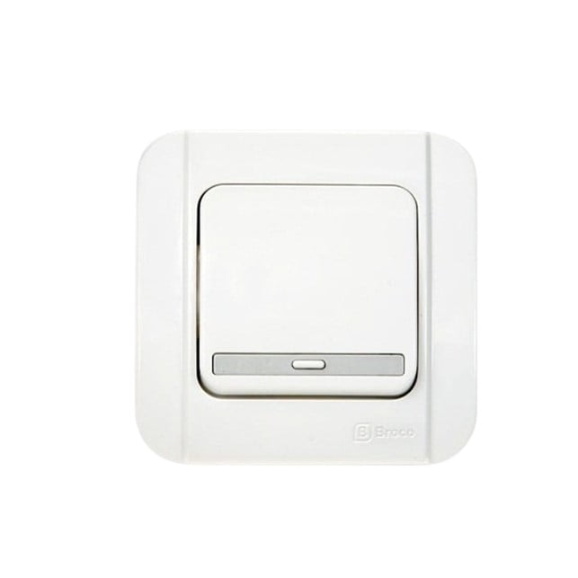 437 SAKLAR SINGLE HOTEL BROCO GALLEO G163-55S WHITE - Gambar 1